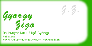 gyorgy zigo business card